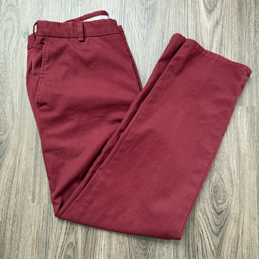 Bonobos Pants Mens Washed Chinos Slim Straight Leg Measures 35x28 Maroon